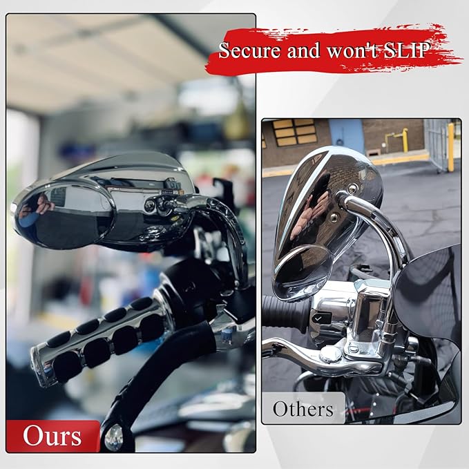 WOWTK Split Vision Rearview Mirrors fits for Harley 1982-2025 Most Models Road King Street Glide Road Glide Softail Iron 1200 Iron 883 Deluxe Fat Boy Sport Glide XG750 XG500 Sportster,Black
