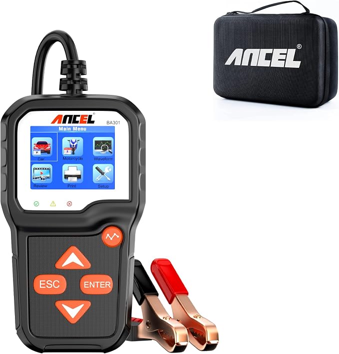 ANCEL BA301 6V 12V Battery Load Tester with ANCEL Protective Case Storage Bag