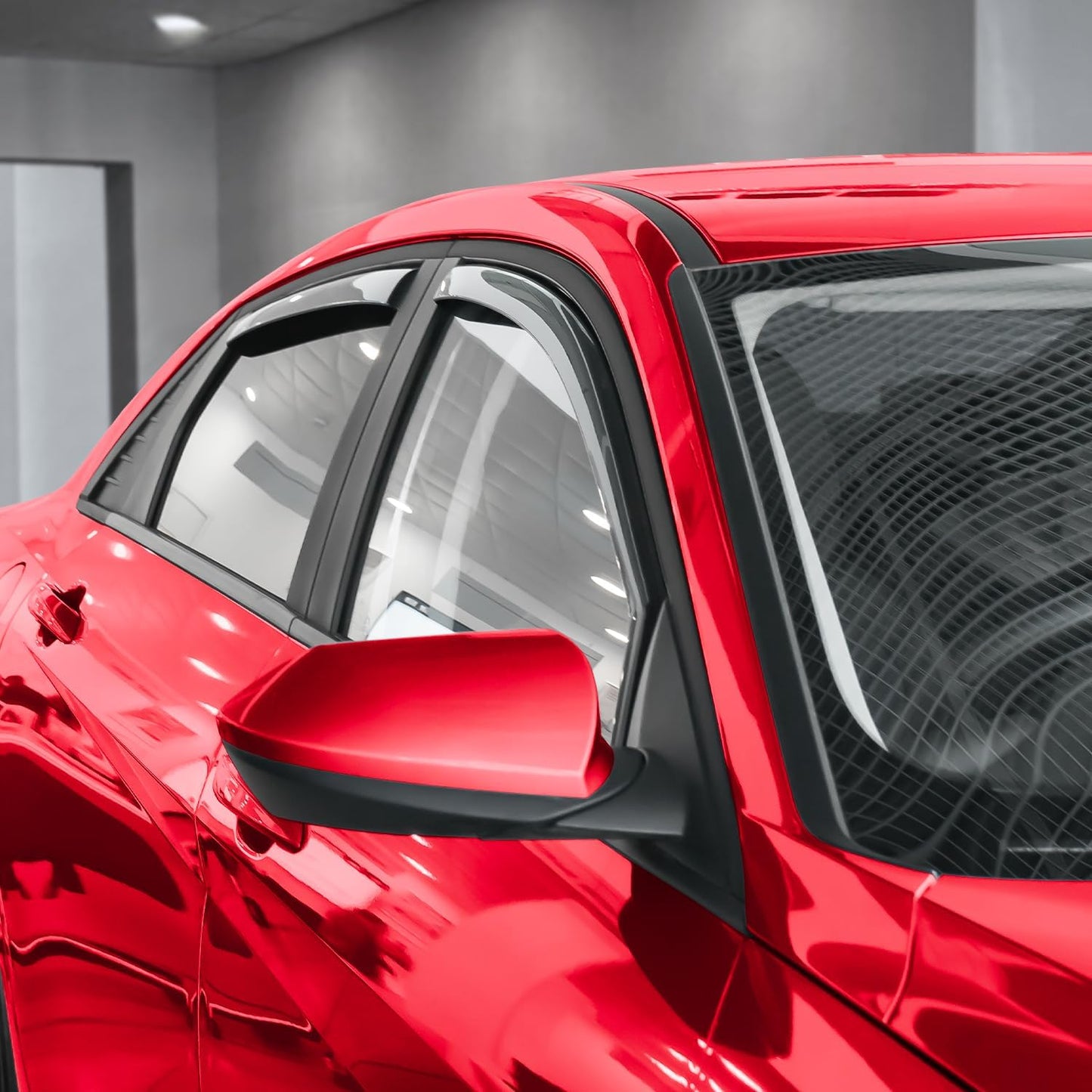 Voron Glass in-Channel Extra Durable Rain Guards for Hyundai Elantra 2021-2025, Window Deflectors, Vent Window Visors, 4 Pieces - 220225