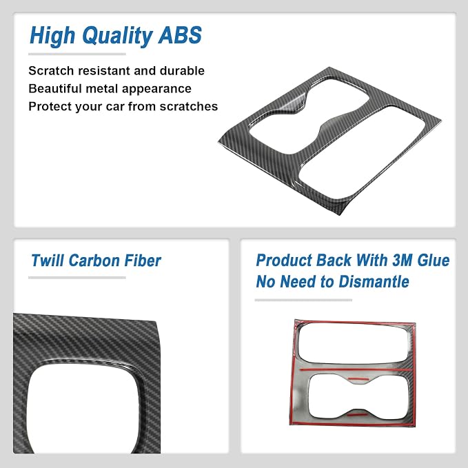 Carbon Fiber Gear Shift Panel Cover Compatible with Nissan Frontier 2022-2026
