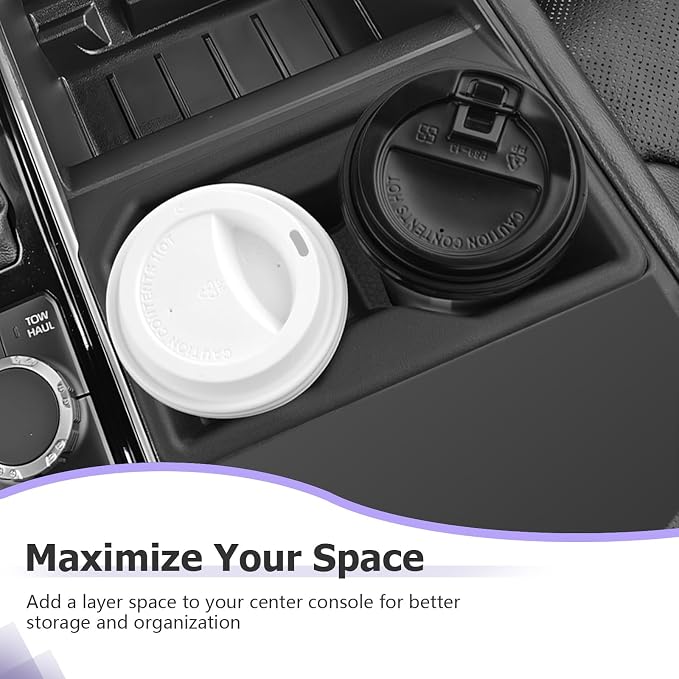 LUWU 2025 Tundra Center Console Cup Holder Compatible With 2022 2023 2024 2025 Toyota Tundra Interior Accessories TPE Cup Holder Insert