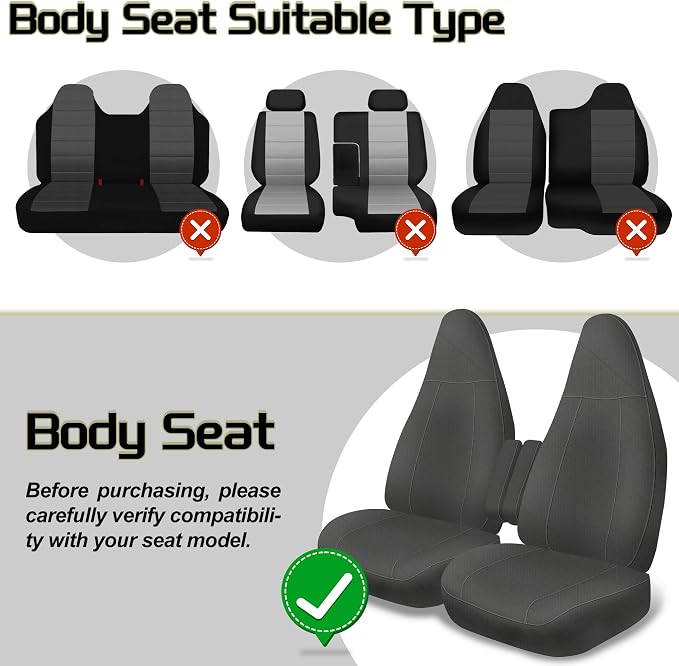 Jokuye Heavy Duty 600D Oxford Seat Covers for Chevy Express 1996-2026 Front Bucket Seat Protectors with Grab Handle Cutout,Waterproof and Wear-Resistant Easy to Install - Gray