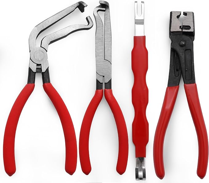 4 Pieces Electrical Disconnect Pliers,Automotive Electrical Plug Tool & 60 Degree Connector Pliers & Connector Separator & Hose Clamp Tools
