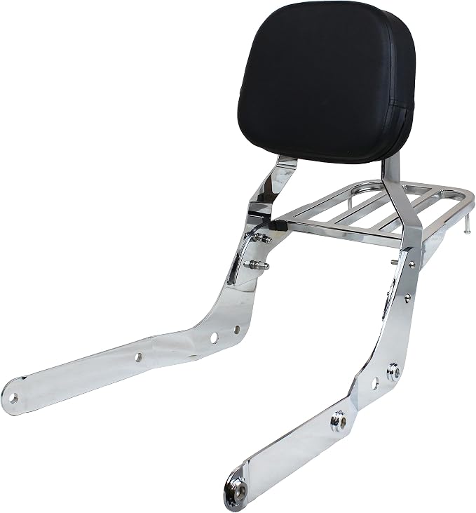 YHMOTO Passenger Sissybar Backrest with Luggage Rack for Honda Shadow Aero 750 VT750C 2004-2023 (Style B-Chrome)