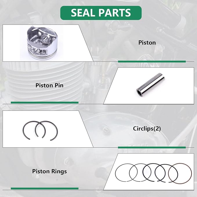 SCITOO Cylinder Piston Top end Kit for Honda for Rancher 350 TRX350FM 4x4 S 2000-2006, for Honda for Rancher 350 TRX350TM 2x4 S 2000-2003, 13101-HN5-670 13111-HC0-000 13112-HN5-670 98069-57916