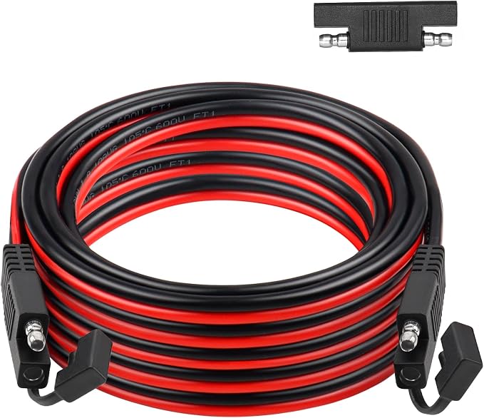 SAE Extension Cable 10AWG 25FT Quick Disconnect Tinned Copper Wire with SAE Connector Wire for Solar Panel, Battery, Tender Motorcycle, Automotive RV, Cars Tractor 10 Gauge