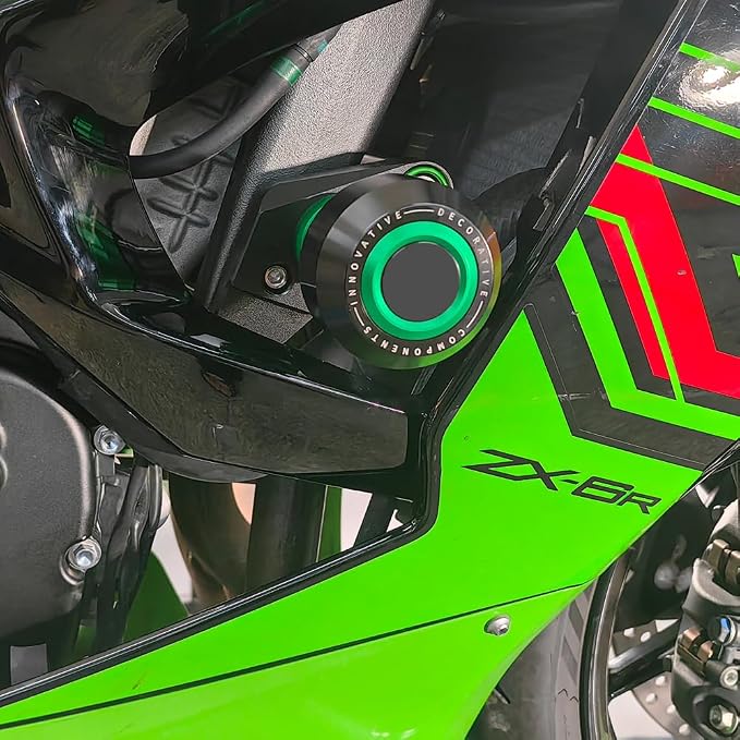 MotorCycle Frame Sliders Fit For Ninja ZX-6R 2024 2025 | zx6r falling Protection ninja zx-6r Anti Collision 2024 zx6r Accessories Frame Sliders 2025 zx6r Accessory ninja GN