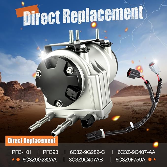 iFJF PFB-101 HFCM Fuel Pump Filter Assembly Replacement for Ford 6.0L | F250-F550 Excursion Powerstroke V8, Common Rail System Guard, Heavy-Duty Fluoroelastomer Seals, Plug-and-Play Install