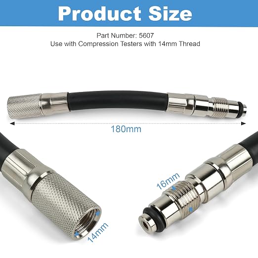 14mm Compression Tester Adapter 5607 | for Ford Triton with 4.6 and 5.4 L, 3 valve Triton V-8 Engines 2004 and Newer