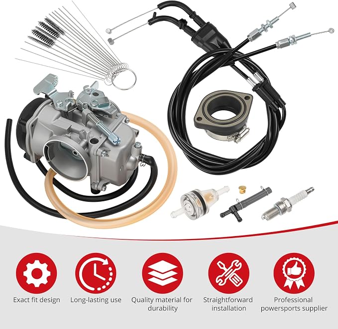 JAVIK Carburetor Assembly & Throttle Cable With Intake Manifold For Kawasaki KLR650 2008-2018 O.E.M# 15004-0073 15003-0118 15004-0050