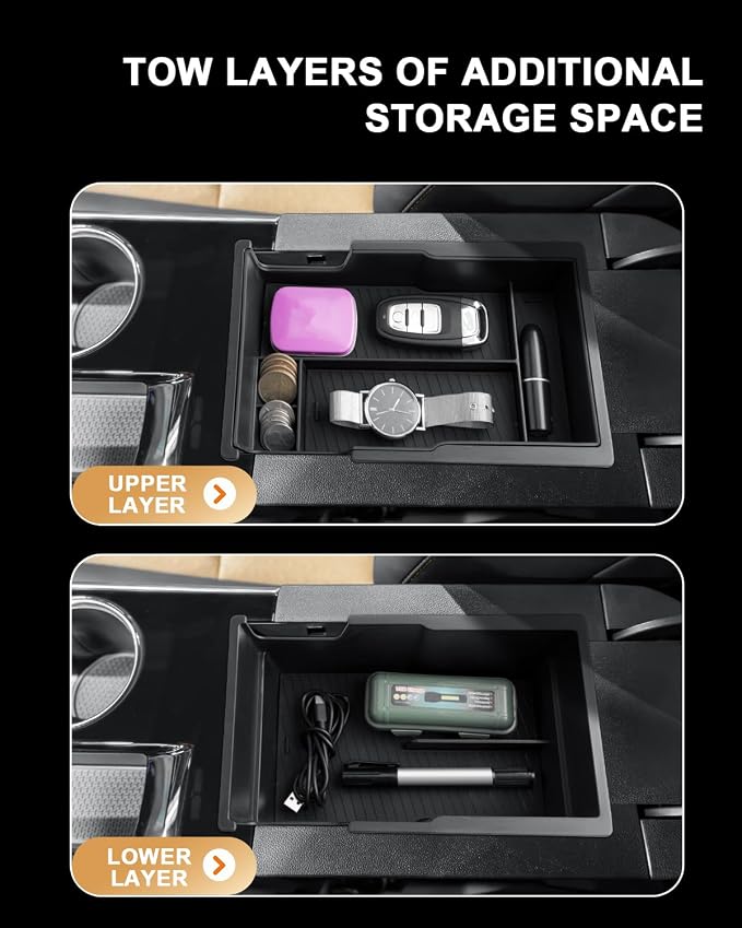 2026 Equinox Center Console Organizer - For 2025-2026 Chevy Equinox Double Layer Center Console Organizer - Double-Layer Armrest Box Storage Tray For 2025 2026 Equinox(LT/Active/RS) Accessories