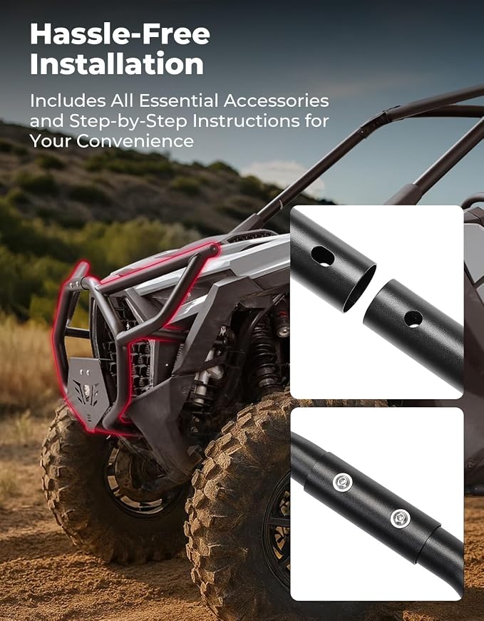 KEMIMOTO Front Bumper Compatible with 2025 2026 RZR PRO XP | Designed for Easy Installation, Improved Visibility, and Rust Resistance. Direct Replacement for #2890388-458,2890388-293
