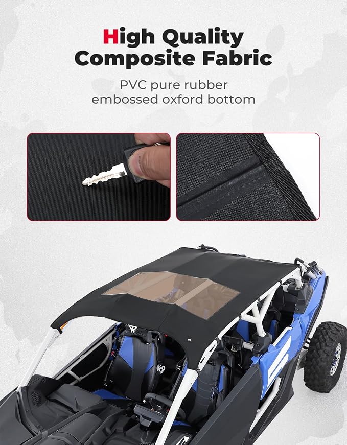 KEMIMOTO X3 Max Roof Wind Deflectors Roof Top Sun Visor Waterproof Friction-Resistant Bimini Compatible with Can Am Maverick X3 Max 2017-2026 All 4-Seat Models