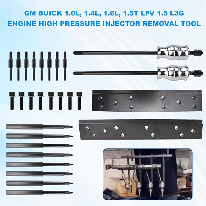 EN-51146 Fuel Injector Puller Removal Tool Rail Assembly Replacer Master Tool Kit Fit for GM Opel Buick Vauxhall MG 1.0L 1.4L 1.5T LFVI 1.5 LG3 1.6L SGE Engine EN-51146-100 EN-51146-200