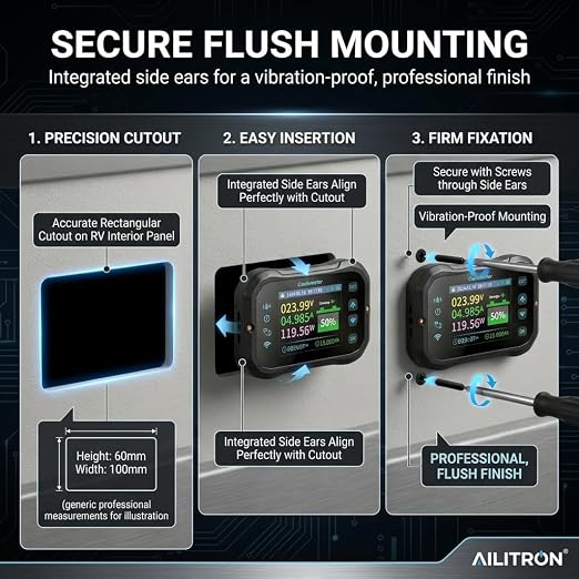 KMF Smart WiFi Battery Monitor Bluetooth with 400A Shunt, 80V High Precision Smart Shunt Voltmeter Coulometer for LiFePO4, Lithium, AGM - Real-time SOC% Ah Tracking for RV, Van, Solar Storage