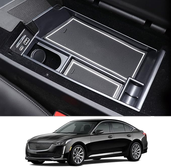 CDEFG Center Console Accessory Organizer for 2020 2021 2022 2023 2024 Cadilac CT5 ABS Material Armrest Box Insert Tray
