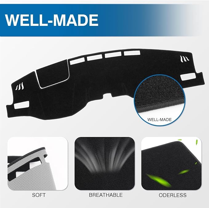 KUST Black Dash Cover for Toyota Venza 2021 2022 2023 2024 (LE, XLE, Limited) Left Hand Driving Polyester Dashboard Cover Non-Slip Center Console Dash Cover Sunshade Windshield No Glare