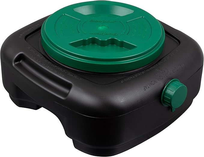 Scepter AM07029 7.3 Quart Oil Drain Pan with Lid, Filter Drain Screen, and Pour Spout for Automotive Fluids Including Engine Oil, Anti-Freeze, Transmission Fluid and More, 12" x 12-3/4" x 5.6"