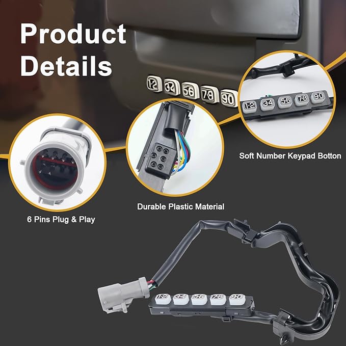 4L3Z-14A626-AAA Keyless Entry Wired Keypad Door Lock Actuator Compatible with Ford F150 2004-2008, for Lincoln Mark LT 2006-2008 Front Left Driver Side Replace# 4L3Z14A626AAA