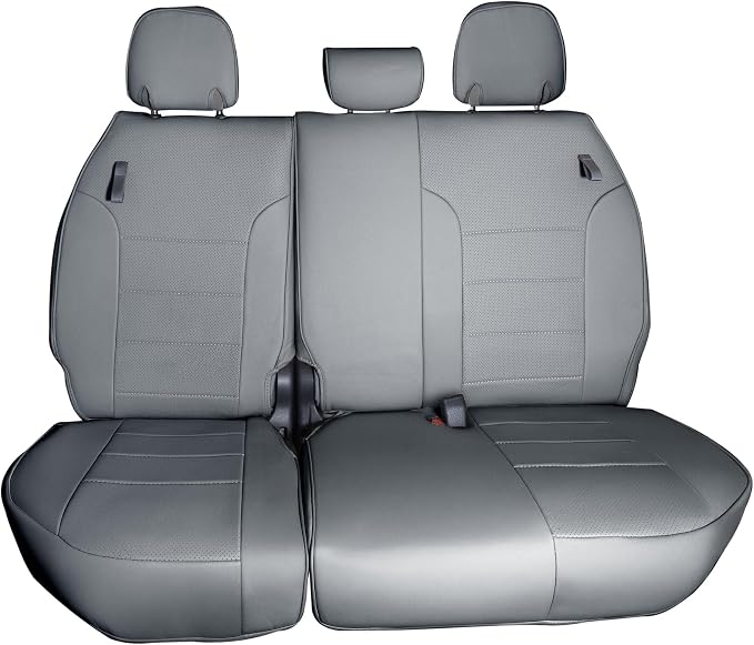 FH Group Custom Fit Car Seat Covers Specifically Made for 2021-2024 Toyota Sienna 7-8 Seater, Faux Leather Automotive Seat Covers - 3rd Row Solid Gray