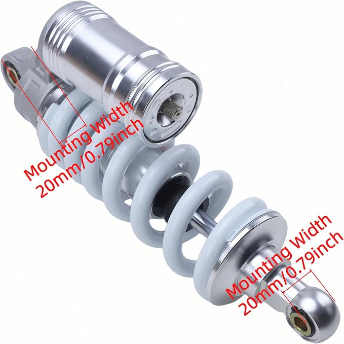 270mm 10.6in 800lbs Air Shock Absorber 11mm Spring Damper Shock Suspension Aluminum Alloy For 50cc 70cc 90cc 110cc 125cc Off Road Dirt Bike Pit Bike Motorcycle Parts