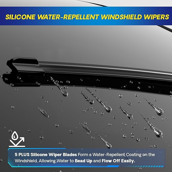5 PLUS® Silicone Windshield Wipers Replacement for 2018-2023 BMW X3 Wiper Blades(Set of 3),Automotive Replacement Windshield Wiper Blades For My Car-26"/20"/11"