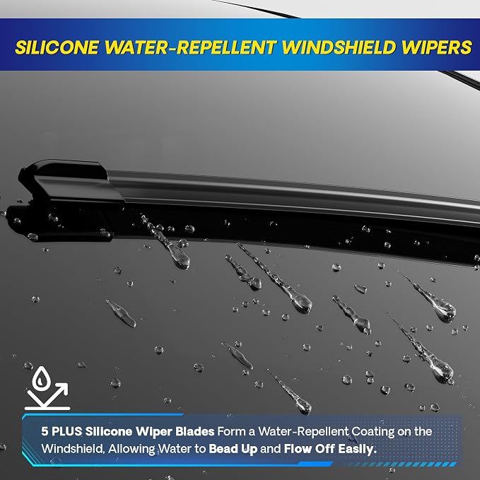 5 PLUS Silicone Windshield Wipers Replacement for 2012-2005 Nissan Pathfinder /2012-2005 Xterra Wiper Blades(3 PCS),Water Repellent Automotive Replacement Windshield Wiper Blades -24"/18"/12"