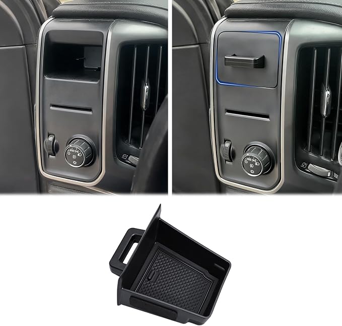 JKCOVER Center Console Organizer Storage Tray and Storage Drawer Tray Compatible with 2014-2018 Chevy Silverado/GMC Sierra 1500 and 2015-2018 Chevy Silverado/GMC Sierra 2500 3500HD Accessories