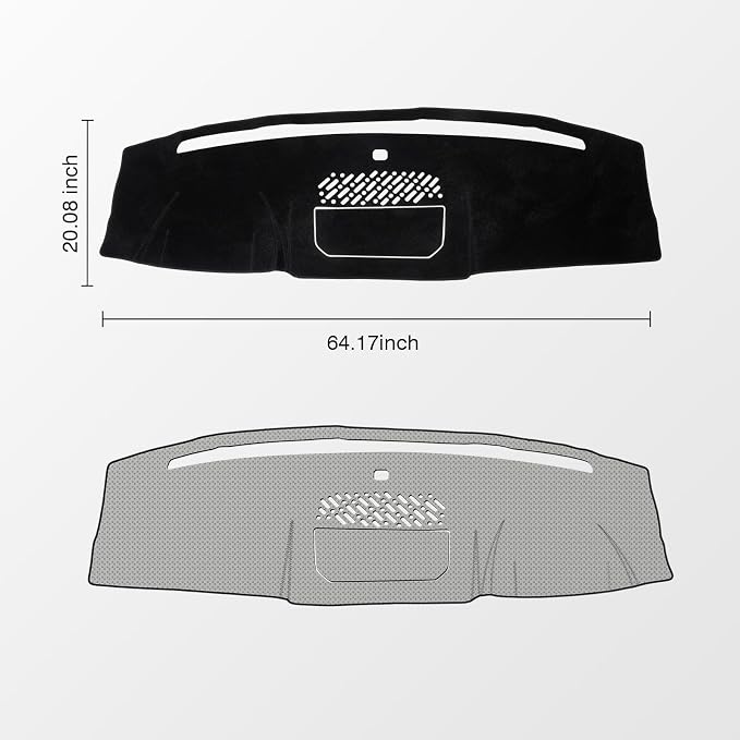 KUST Black Dash Cover for Ford F-150/F150 2021-2026 (Only fits for 12-inch Touch Screen Dashboard) Polyester Dashboard Cover Non-Slip Interior Accessories for F150 Custom Fit Dash Mat