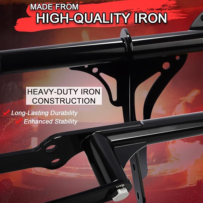 Highway Peg Crash Bar+ Passenger Footpegs Enginge guard for Harley Dyna with mid Control Models 2006-2017, for Street Bob FXDB/I Fat Bob FXDF Low Rider FXDL/I Wide Glide FXDWG/I,Gloss Black