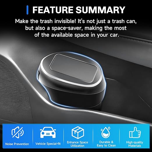 SXCY 2PCS for Toyota Crown Signia Trash Can for 2022-2024 2025 Toyota Crown Signia Accessories Front Door Side Trash Can [OEM-Fit] Garbage Bin Waterproof Leak-Proof Trash Bin w/Lid Odor-Free Storage