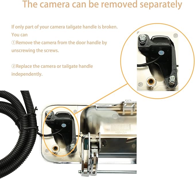 Rear View Camera, w/Tailgate Handle, Compatible with 2005-2014 Ford F150, 2008-2016 F250 F350 F450 F550 Super Duty, 2007-2010 Explorer, 170° Viewing Angle, Backup Camera Kit, Back Up Reverse Camera