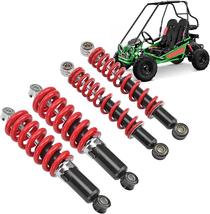 4PCS Front Rear Suspension Shock Absorber 250mm Adjustable for Dirt Pit Bike ATV Kart,Shock Absorbers and Brackets