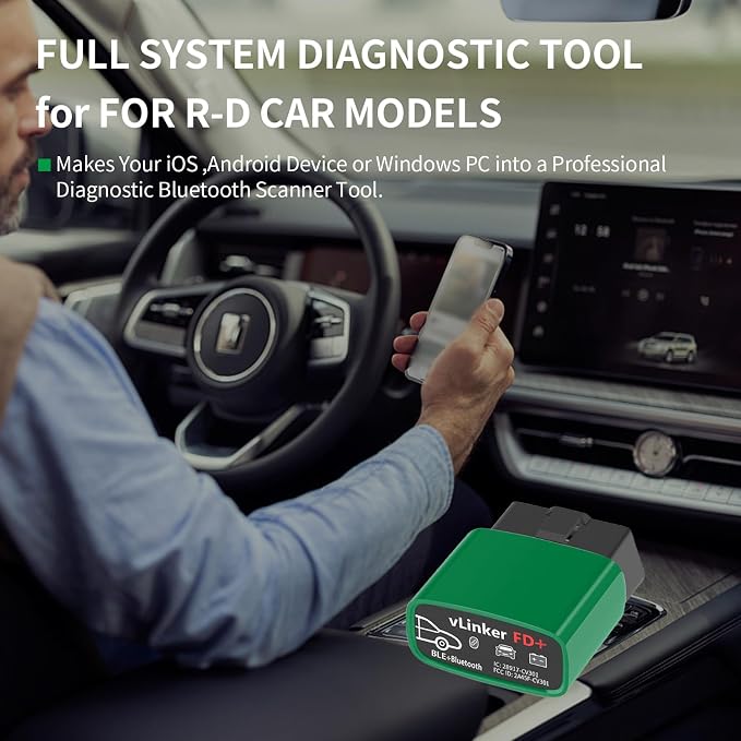 VGATE vLinker FD+ OBDII Scanner OBD2 Bluetooth Automotive Scanner Diagnostic Tool for iOS, Android & Windows, Code Reader and Reset for Car Truck Check Engine Code Read and Clear & Scan Tools