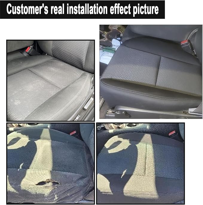 GXARTS Cloth Front Driver and Passenger Side Bottom Seat Cover & Both Bottom Foam Cushion Replacement Black #19C Fit for Chevy Silverado Avalanche Suburban Tahoe GMC Sierra Yukon 2007-2014