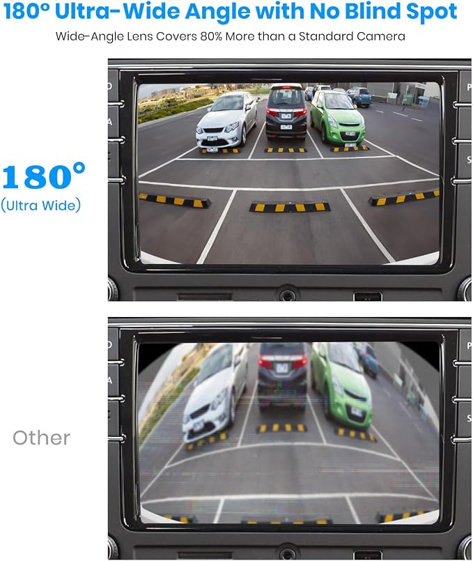 AUTO-VOX CAM7 Pro Backup Camera, IP69K Waterproof and Fisheye Correction 1080P HD Clear Rear/Front View Reverse Camera, 180°Super Wide Angle Back up Camera for Cars,Truck,Camper,Van