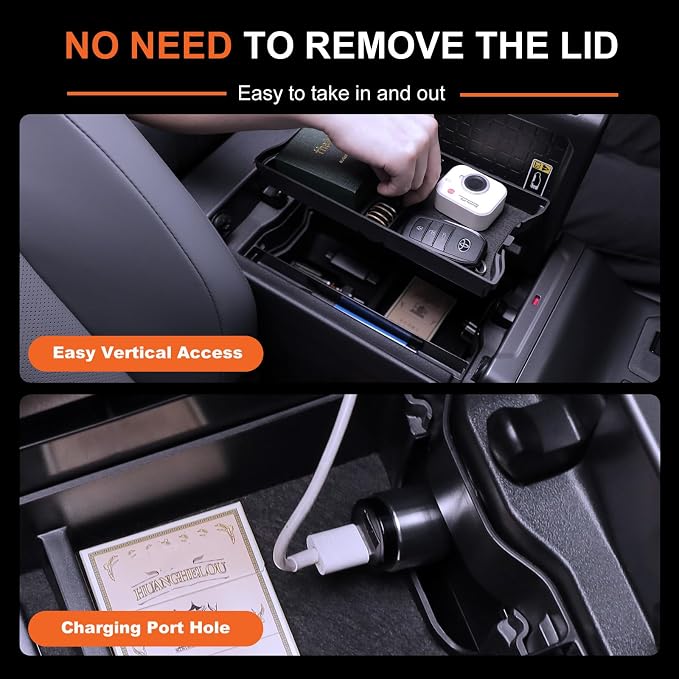 For 2026 Toyota RAV4 3PCS Double Layer Center Console Organizer Tray ABS Armrest Storage Box Easy to Pick Up&Install, 6th Gen Hybrid&Plug-in Hybrid Interior Accessories