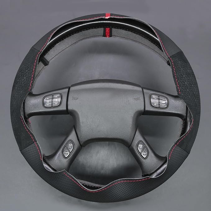 MEWANT Steering Wheel Cover for Chevy Silverado 1500/2500/3500 2003-2006 / Silverado 1500 2500HD 3500 Classic 2007 / Trailblazer 2002-2009 Hand-Stitched Steering Wheel Wrap