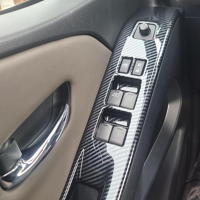 Carbon Fiber Window Lift Switch Panel Cover Compatible with Nissan Frontier 2022-2026