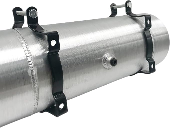 JSD 2 Gallons 6"x18" Aluminum Spun Round Gas Tank End Fill 1/4" NPT Outlet for mini bike,go kart, Log splitter