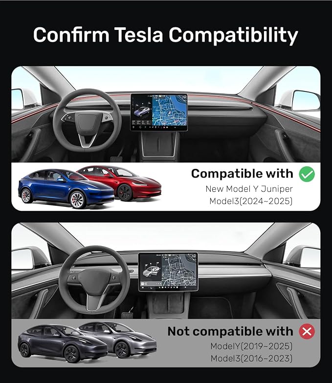 Zanch Tesla New Model Y Juniper & Model 3 Center Console Organizer [Noise-Free, Slide Smoothly] Double Layer Storage Space - Model 3 (2024~2026)/Model Y Juniper Accessories, 4PCS