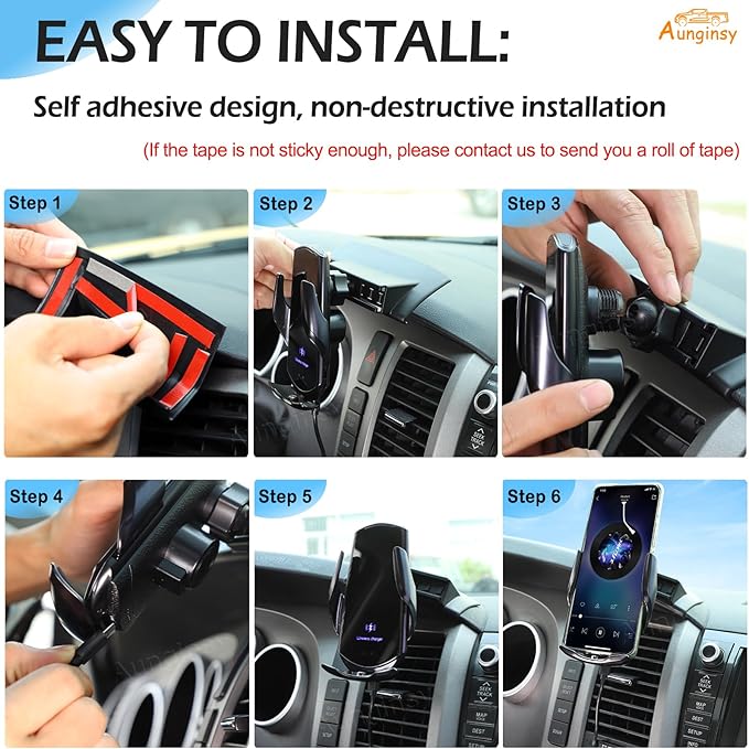 Aunginsy Car Phone Mount Compatible with Toyota Tundra/Sequoia 2007-2013 Center Console Air Outlet Vent Upper Panel Mobile Phone Holder Instrument Hands-Free Cell Phones Navigation Bracket Accessories