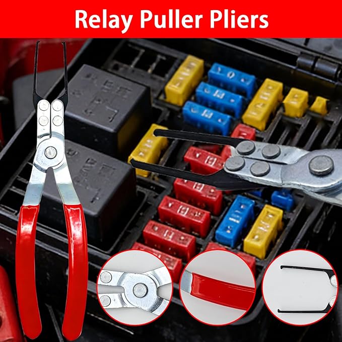 7 Pcs Auto Electrical Disconnect Pliers Set with Terminal Pin Removal, Connector Removal Tool with Hose Clamp Plier, Relay Puller&lectrical Connector Separator Tool, Automotive Repair Tool Kit