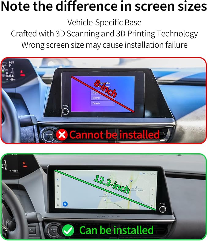 Wireless Charging Car Phone Holder for Toyota Prius 2023-2026, 12.3" Screen Fixed Clip, 360° Rotation Car Phone Mount Compatible with MagSafe