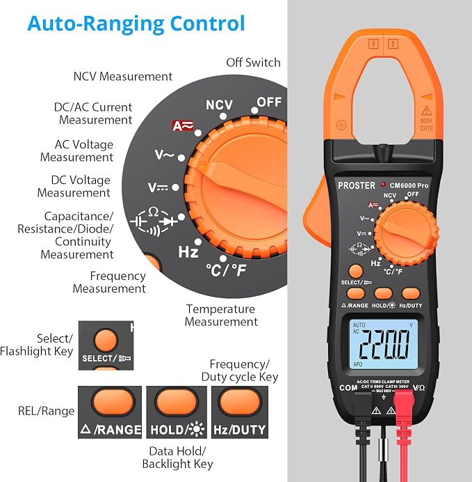 Clamp Meter 6000 Count - Smart Multimeter 6000 Count