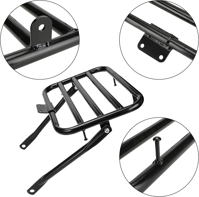 GREHUA Mini Bike Rear Cargo Rack Compatible with Coleman CT200U BT200X CT200U-EX CT200U-A Trail 200 Axis M200 Predator 212cc 196cc 6.5hp Minibike Off-Road Heavy Duty Back Parts w/Bracket Assembly Kit