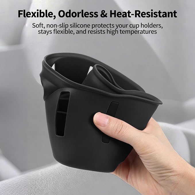 4PCS Center Console Storage Mat, Wireless Charging Silicone Mat, Full‑Wrap Cup Holder Inserts & Dashboard Center Clock Surrounding Compass Cover for 2024 2025 2026 Porsche Cayenne Accessories