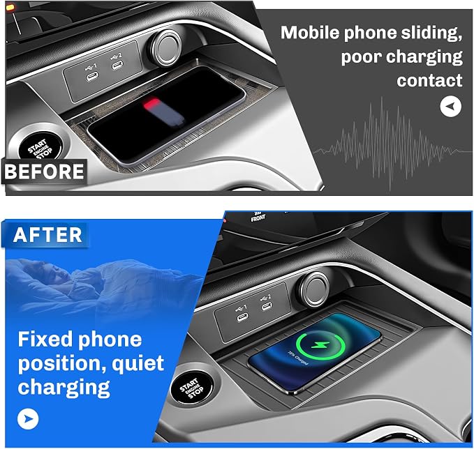 SXCY for 2026 Nissan Sentra Wireless Charging Protective Mats for 2026 Nissan Sentra Accessories Center Console Inserts Liner Anti-Slip Anti-Dust Waterproof Mats