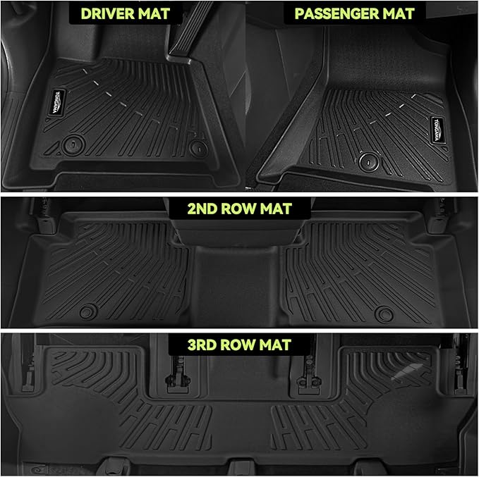 Tongama-Floor Mats for 2005-2010 Honda Odyssey, All Weather TPE Floor Liners & Trunk Mat & Backrest Mats Protectors for Honda Odyssey Interior Accessories