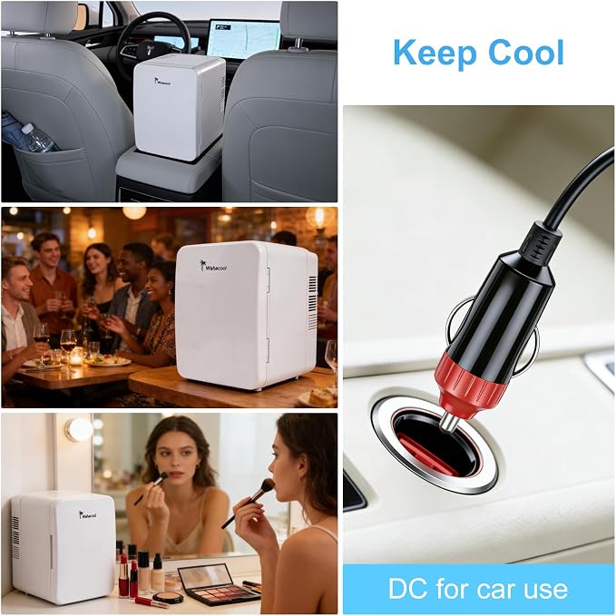 Mini Fridge, 6L/8 Can Portable Personal Refrigerator - Cooler and Warmer, Ideal for Car Use and for Skin Care, Cosmetics, Beverage, Food,Great for Bedroom, Office, Dorm